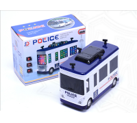 Автобус полицейский со звуковыми и световыми эффектами, батареки, размер 15*10*7 см, арт.2088