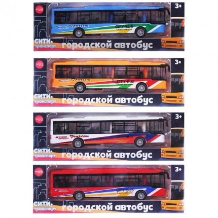 Автобус иннерционный , размер 15*4*4 см, 4 вида, арт. 292-199